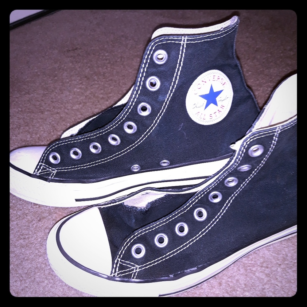 Hitop black & white converse